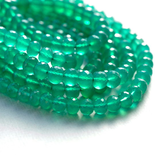 AAA Green Onyx Micro Faceted 3mm Beads -RB0202